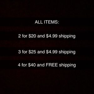 THIS APPLIES TO ALL ITEMS